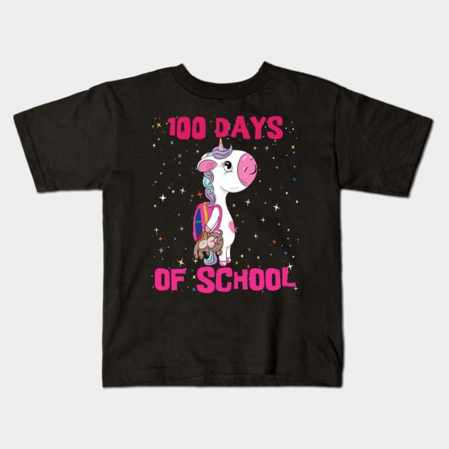 Happy Magical 100 Days Of School - Unicorn 100 Day Kids T-Shirt by Kink4on